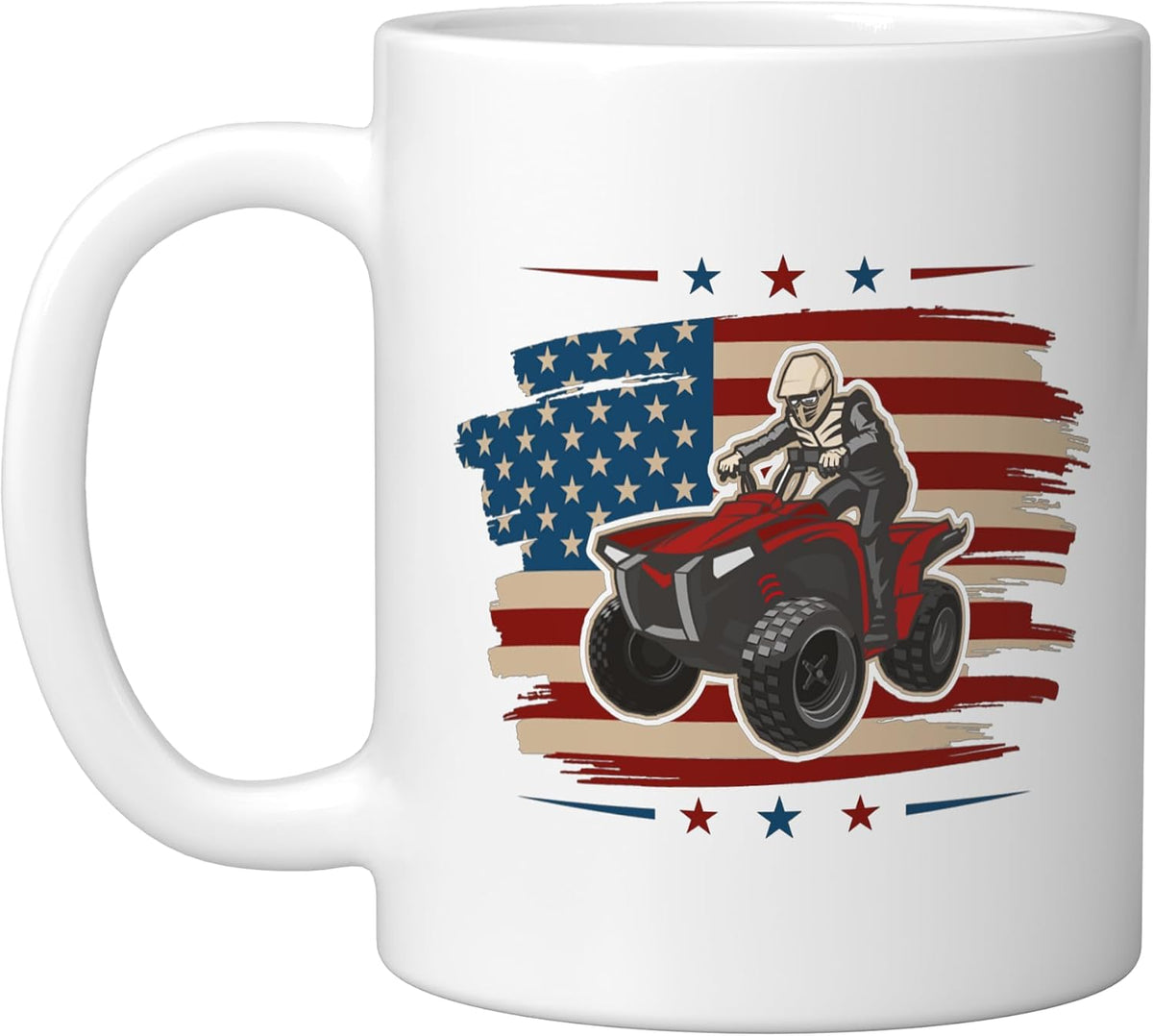 American Quad Driver Quad Bike 4 Wheeler Atv, White Ceramic Mug