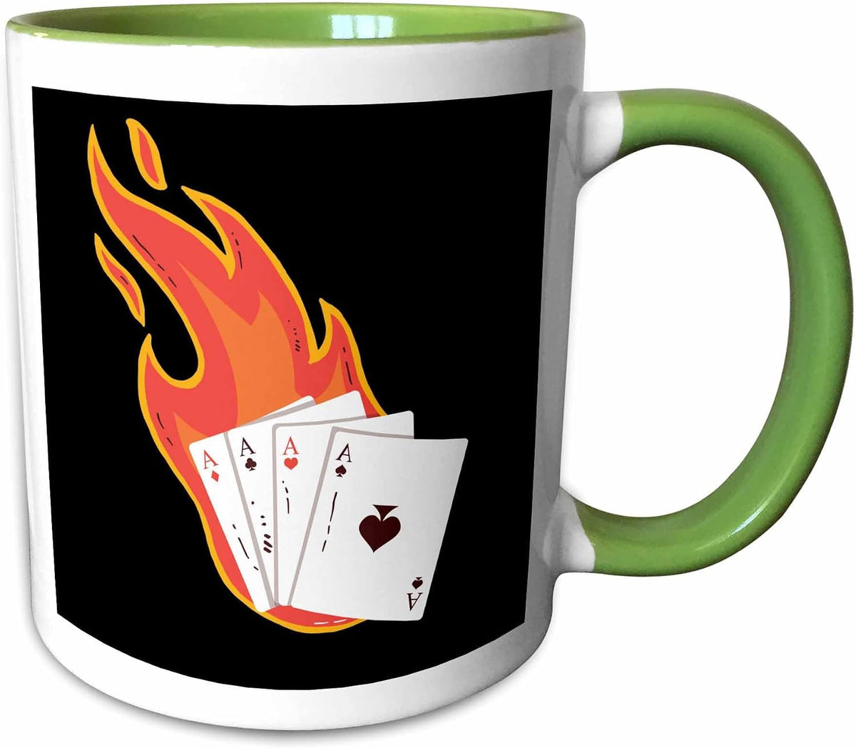 Poker Cards For Casino With Fire Play Ceramic Mug