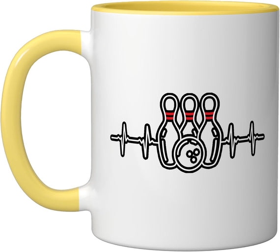 Retro Bowling Heartbeat Ceramic Mug