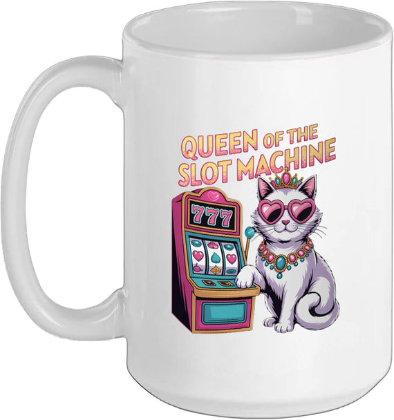 Cute Slot Machine Queen Casino Gambling Poker Player Ceramic Mug