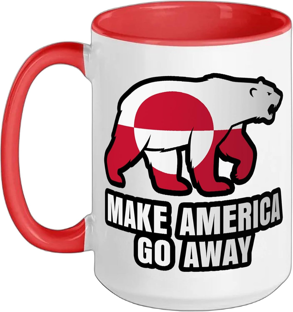 Make America Go Away Greenland Flag Polar Bear Ceramic Mug