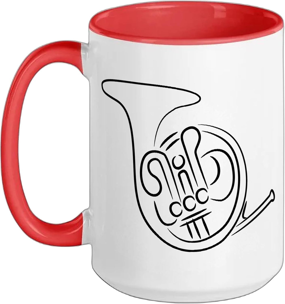 French Horn Sketch Hornist German Horn Ceramic Mug