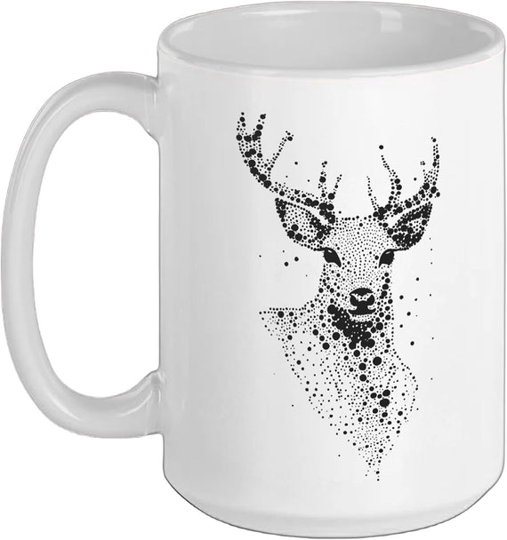 Deer Antlers Hunter Hiking Stag Motif Ceramic Mug