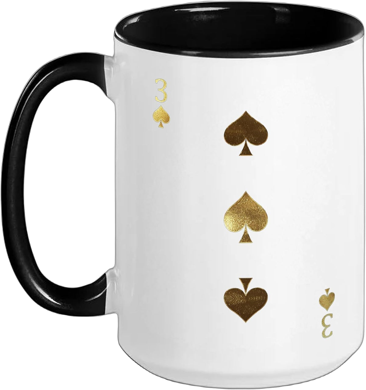3 (Three) Of Spades Poker Card Playing Card Blackjack Card Ceramic Mug