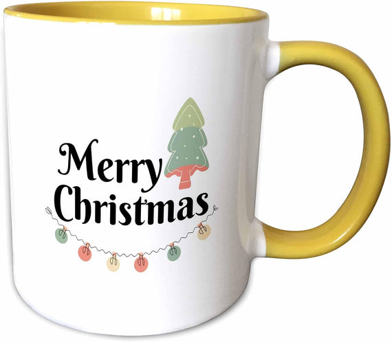 Merry Christmas with Tree & Balls Ceramic Mug