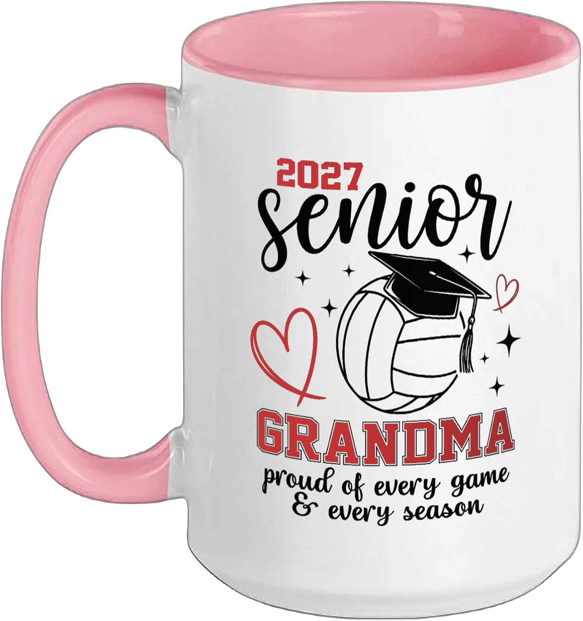 2027 Senior Volleyball Grandma Proud Family Graduation Ceramic Mug