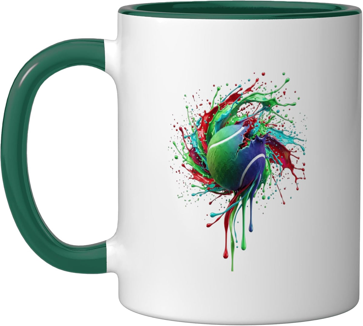Tennis Ball Splash Drip Dripping Tennis Player Ceramic Mug