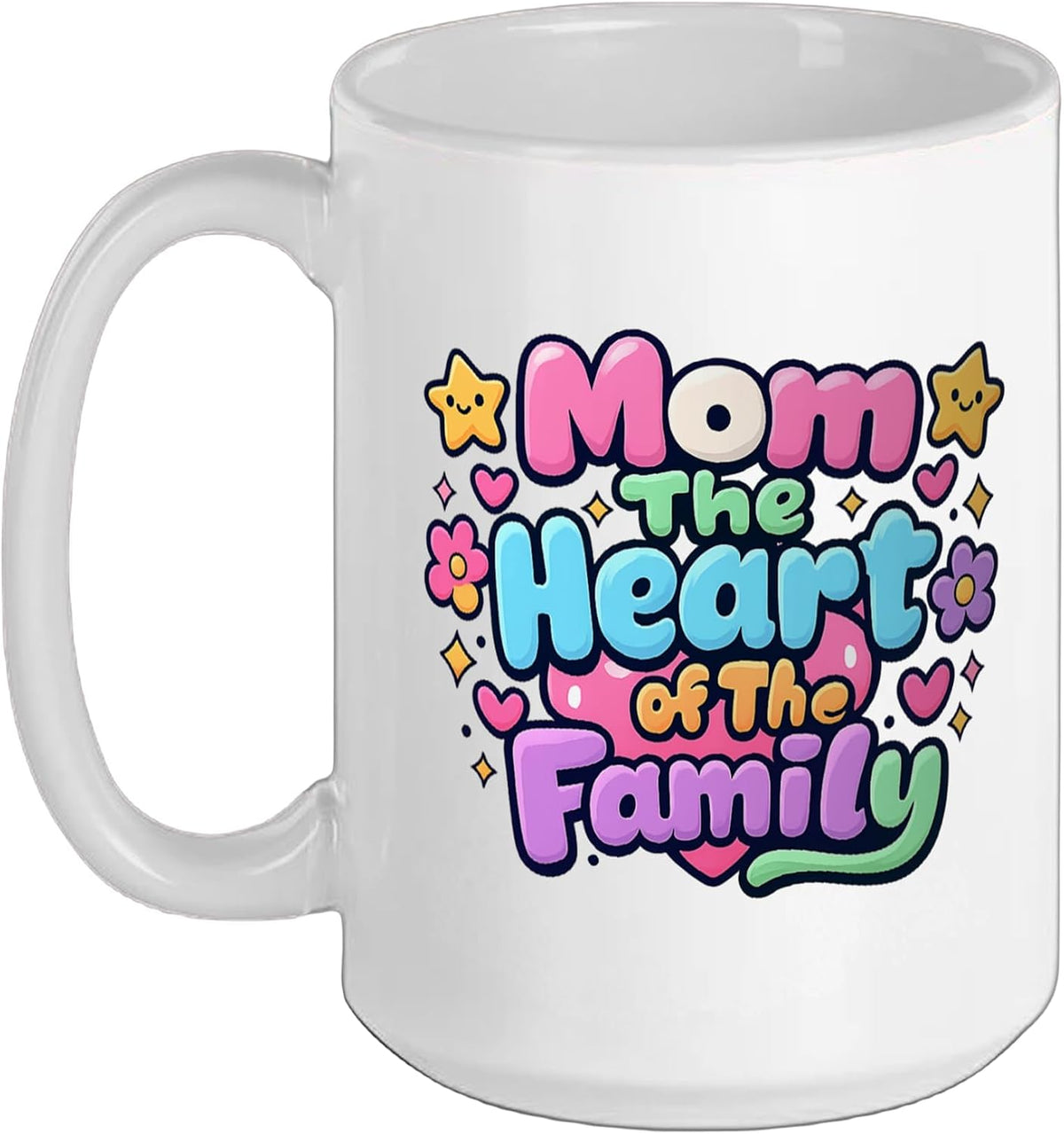 Mom The Heart Of The Family Best Mom Mama Mommy Mother's Ceramic Mug