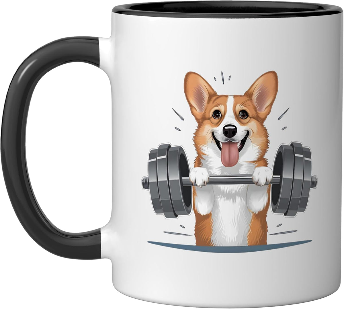 Funny Corgi Dog Weightlifting Gym Ceramic Mug