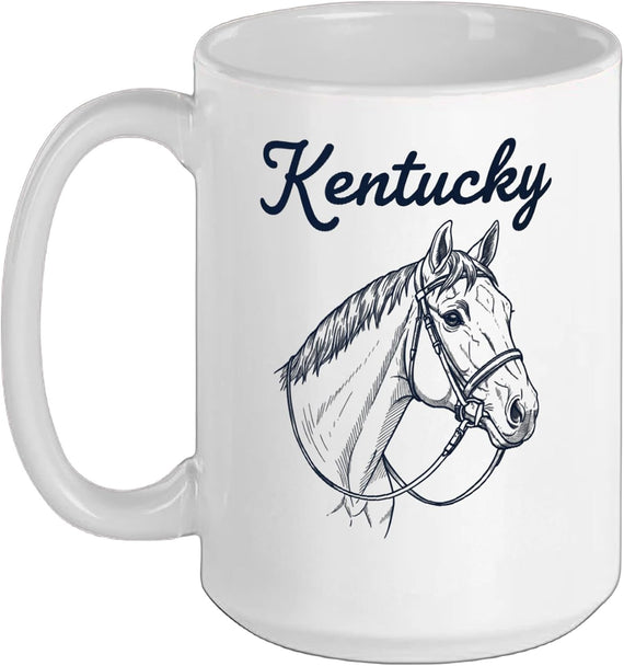 Bluegrass Horse Head State Pride Women Equestrian Ceramic Mug