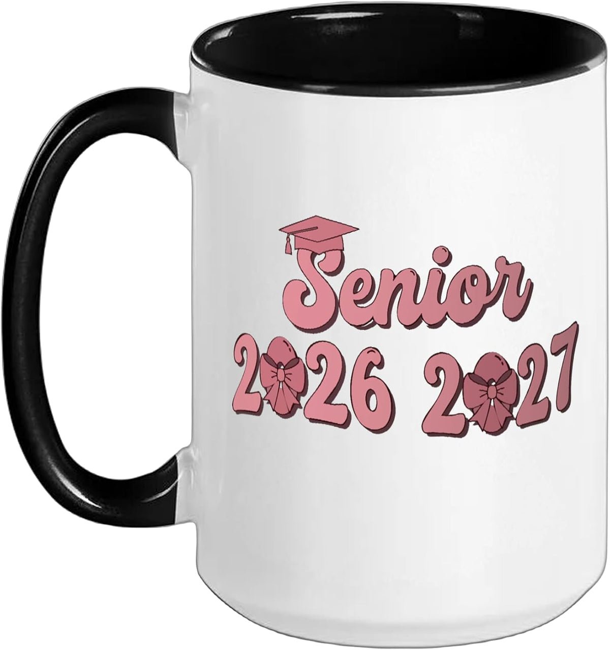Coquette Pink Bow Senior 2026 2027 Graduation Ceramic Mug