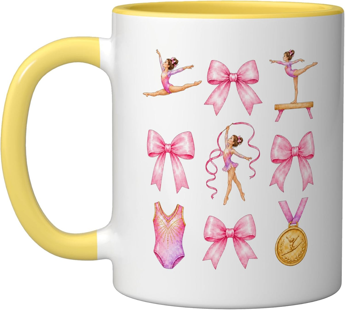 Coquette Gymnastics Cute Pink Bow Gymnast Team Girl Ceramic Mug