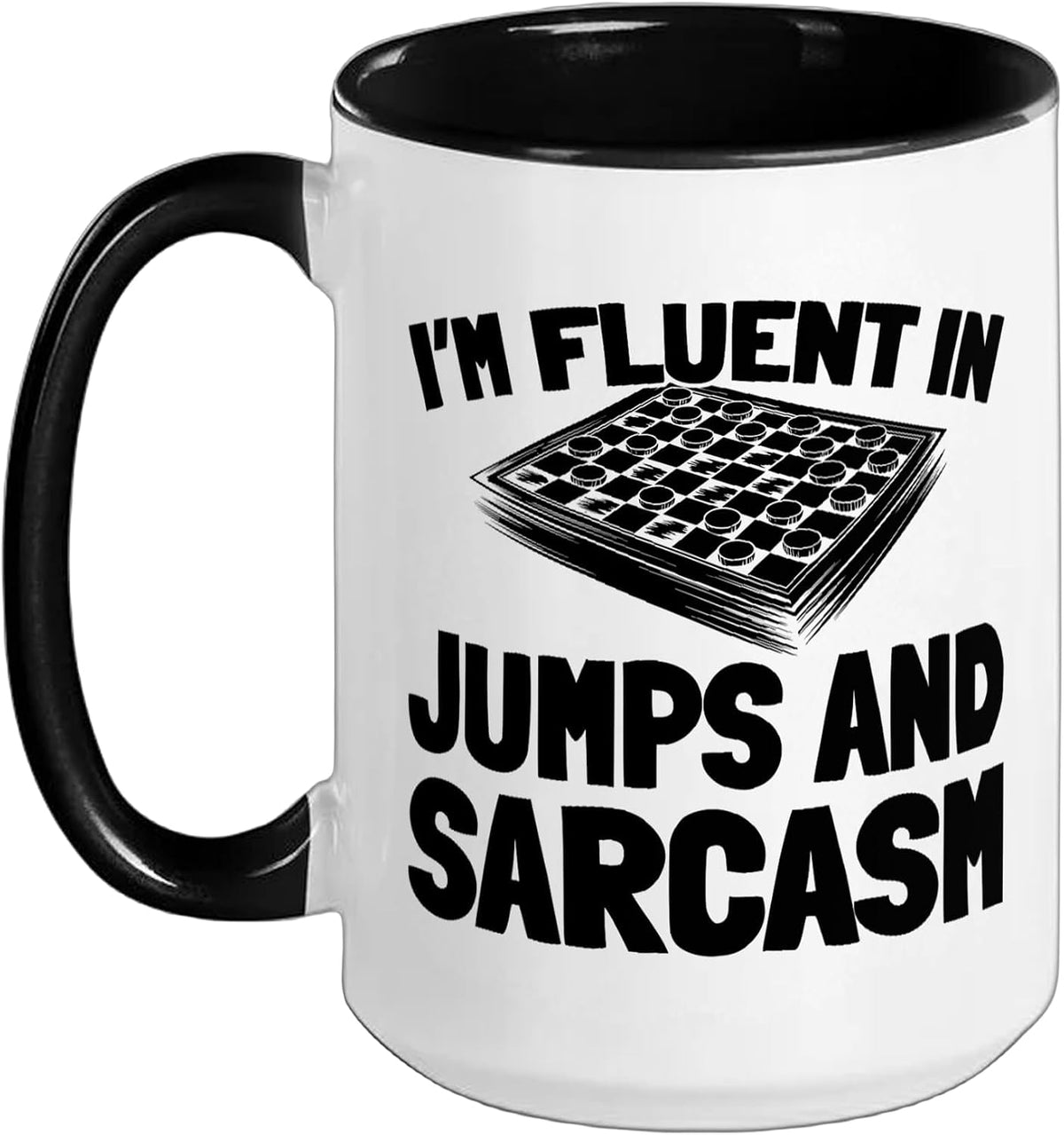 Checkers Board Game Strategy - Classic Checkers Ceramic Mug