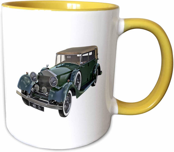 Elegant Classic Car In Green Ceramic Mug