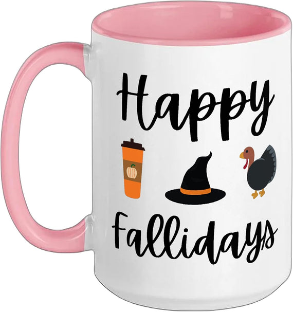 Fall Season Happy Fallidays Thanksgiving Halloween Ceramic Mug