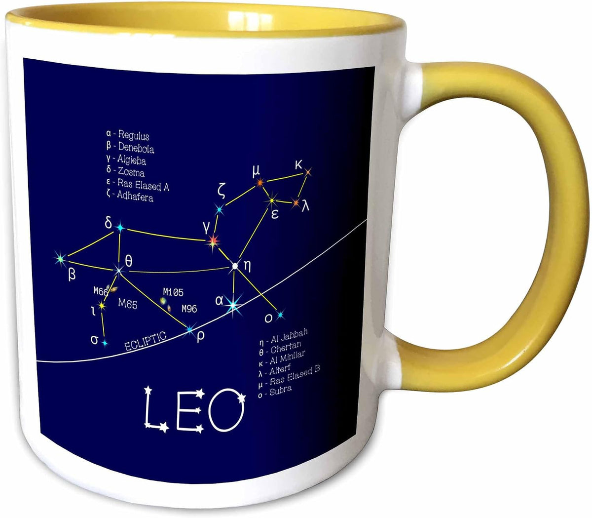 Leo Lion Zodiac Asterism. Star Colors Ceramic Mug