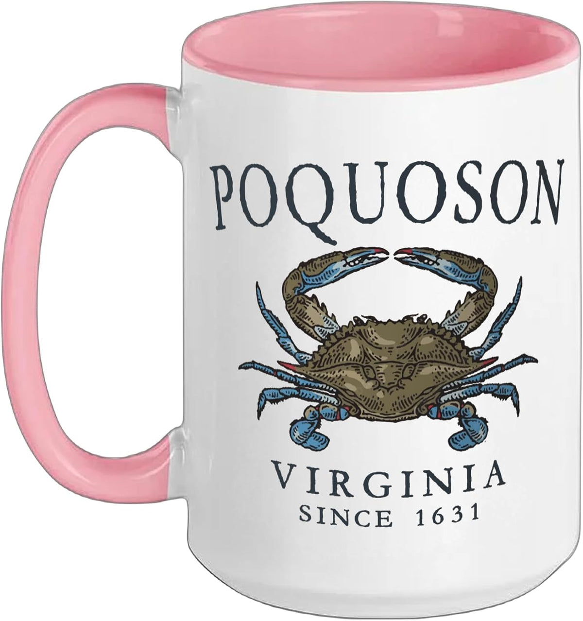 Poquoson Virginia Blue Crab Since 1631 Slate Letters Ceramic Mug
