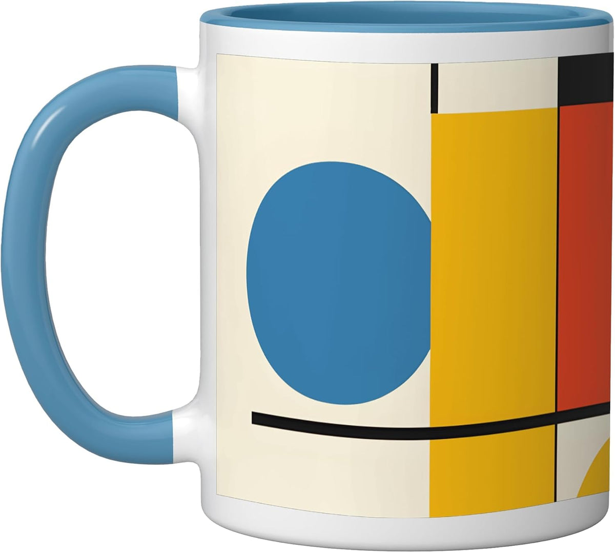 Bauhaus Grid Circles Geometric Abstract Modern Design Ceramic Mug
