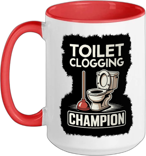 Funny Mens Dad Joke Toilet Clogging Champion Christmas Ceramic Mug