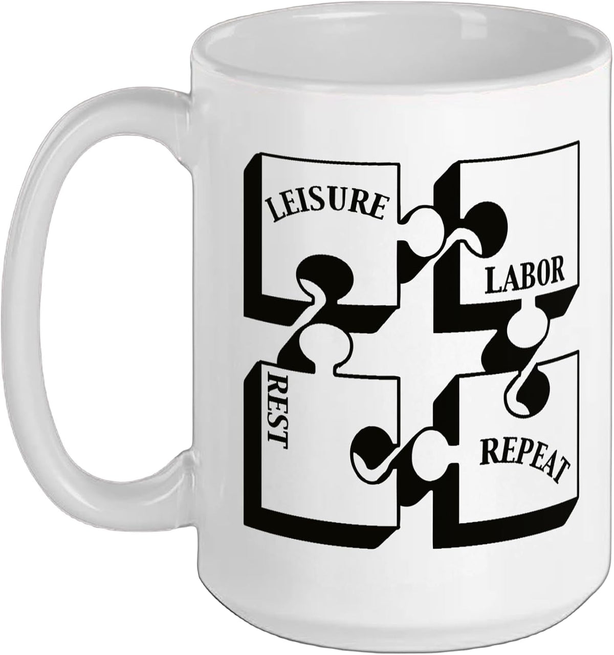 Leisure Labor Rest Repeat Ceramic Mug