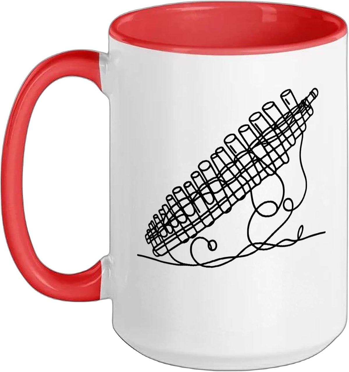 Pan Flute Line Art Musician Ceramic Mug