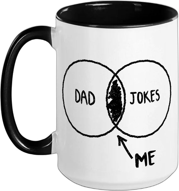 Dad Jokes Venn Diagram Hilarious Humor Gag Dad Jokes Ceramic Mug