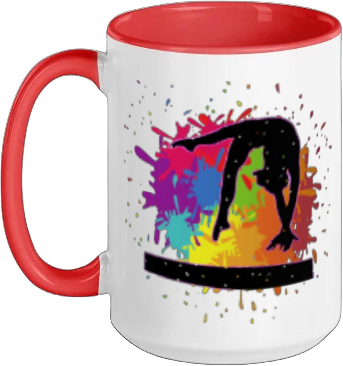 Girls Gymnastics Colorful Pink Balance Beam Gymnast Purple Ceramic Mug