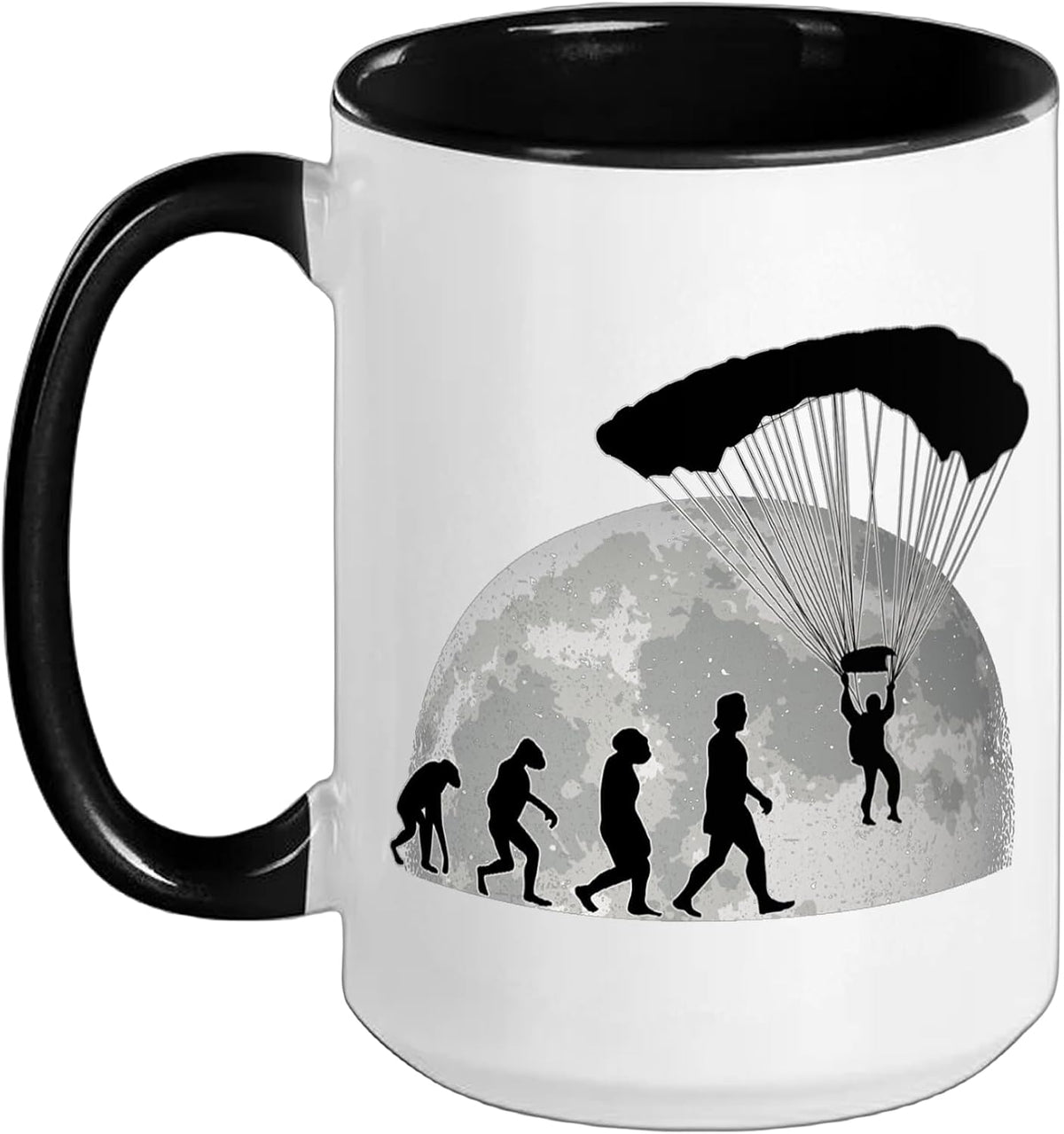 Parachutists Evolution Moon Parachute Skydive Ceramic Mug