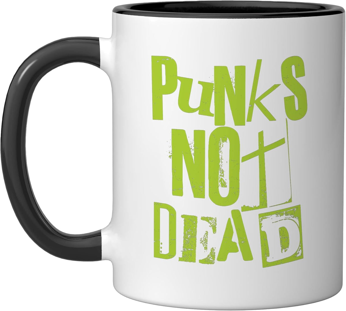 Punks Not Dead - Vintage Grunge - Punk Is Not Dead - Rock Ceramic Mug
