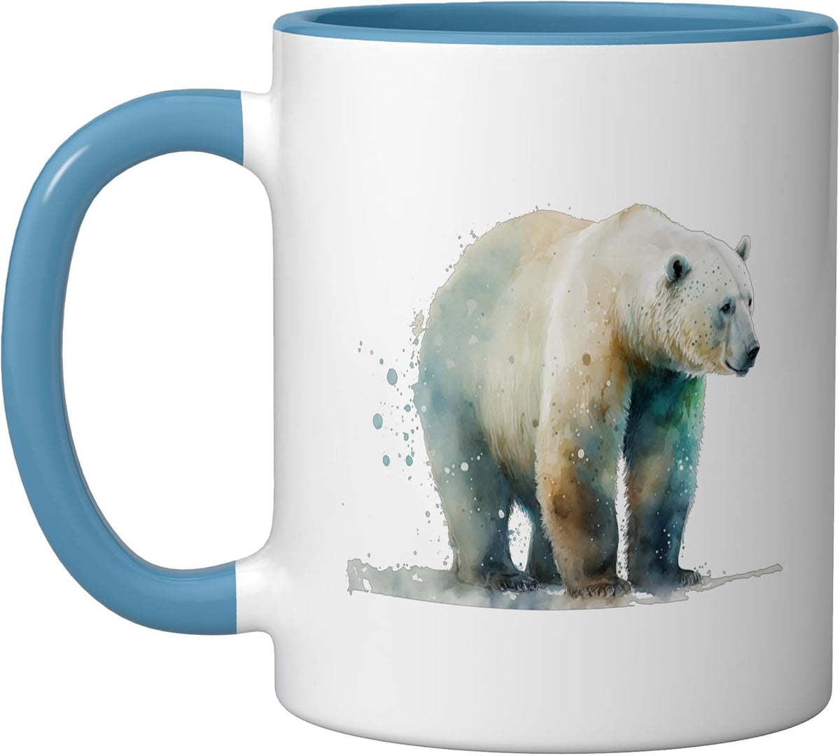 Beautiful Watercolor Polar Bear Portrait Ceramic Mug