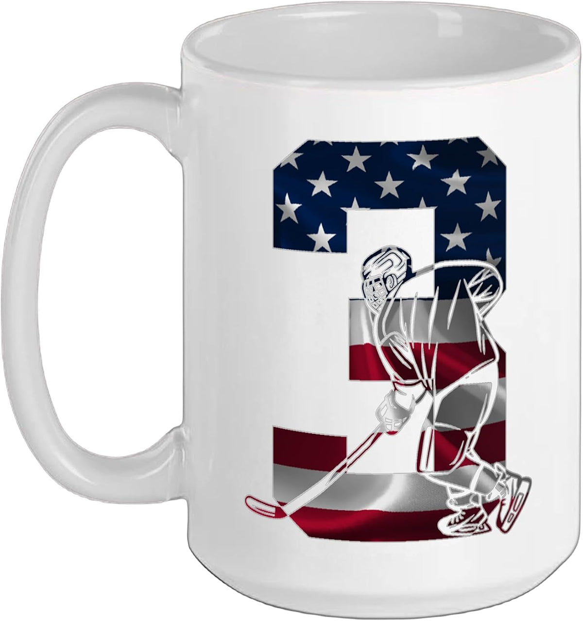 Number 3 Years Ice Hockey 3rd Birthday Ceramic Mug