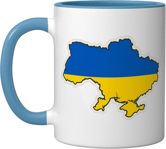 Ukraine Flag Map Eastern Europe Country Design Ceramic Mug