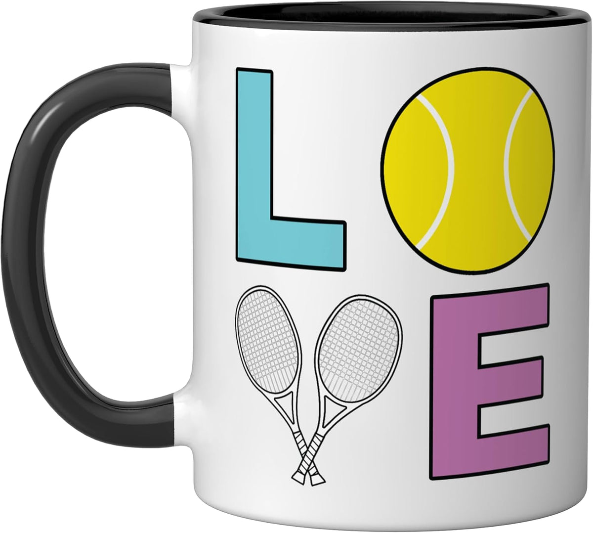 I Love Tennis Player Gift Tennis Racket Ceramic Mug