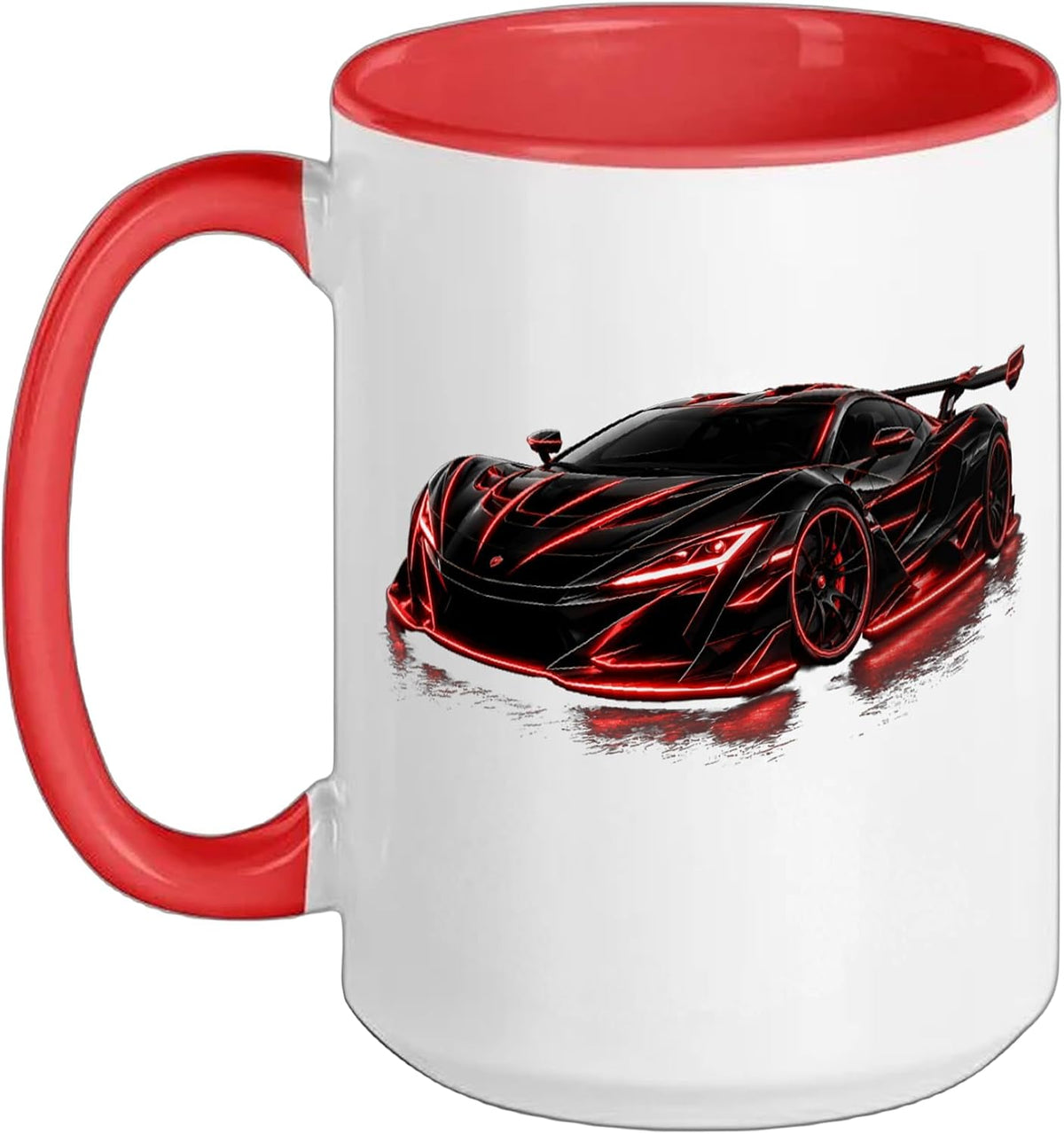 Red Supercar Street Turbo Racing Car Design Kids Men Women Ceramic Mug