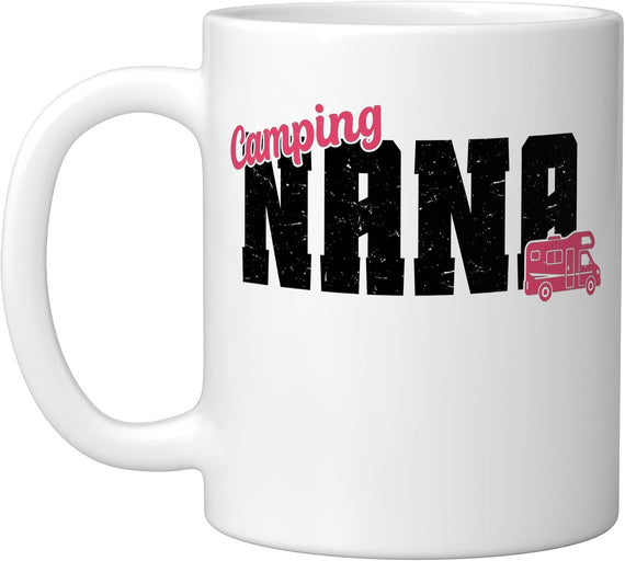 Camping Nana Camping Grandma Rv Camper Glamping Outdoors Ceramic Mug