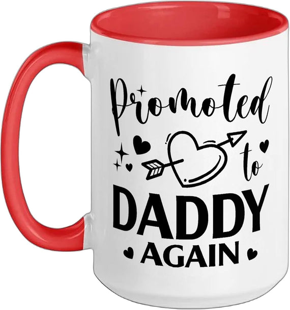 Promoted To Daddy Again Heart Arrow Ceramic Mug