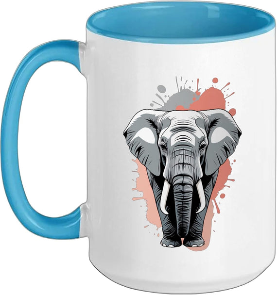 Elephant Head Abstract Splash Design Ceramic Mug