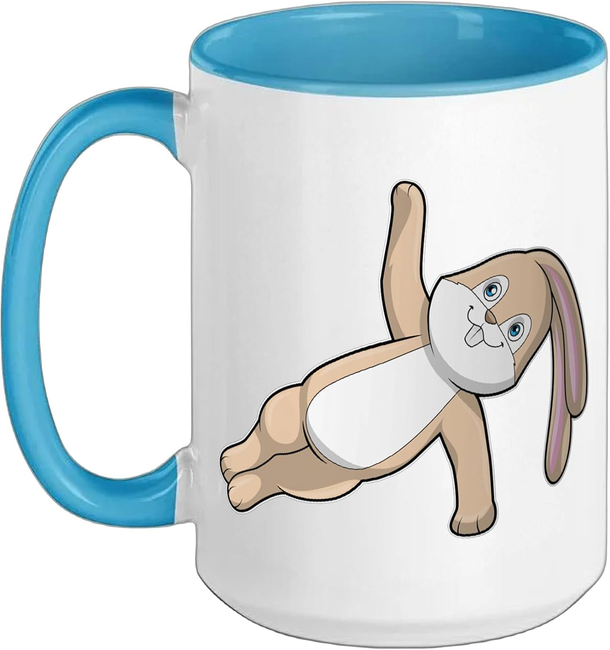 Rabbit Yoga Fitness Gymnastics Ceramic Mug
