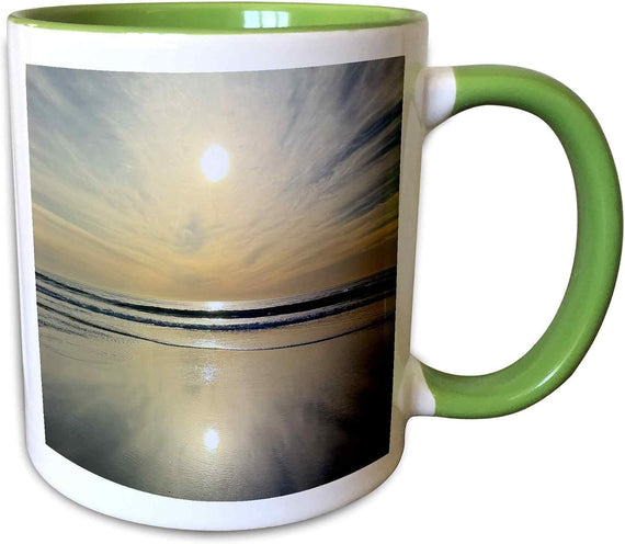 Golden Sunset On Manhattan Beach With Ocean Ceramic Mug