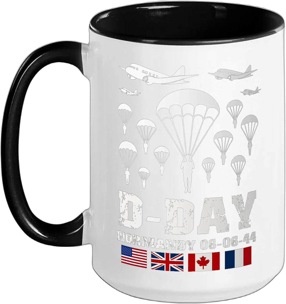 D-Day Normandy 06-06-44 Paratroopers Veteran Ceramic Mug