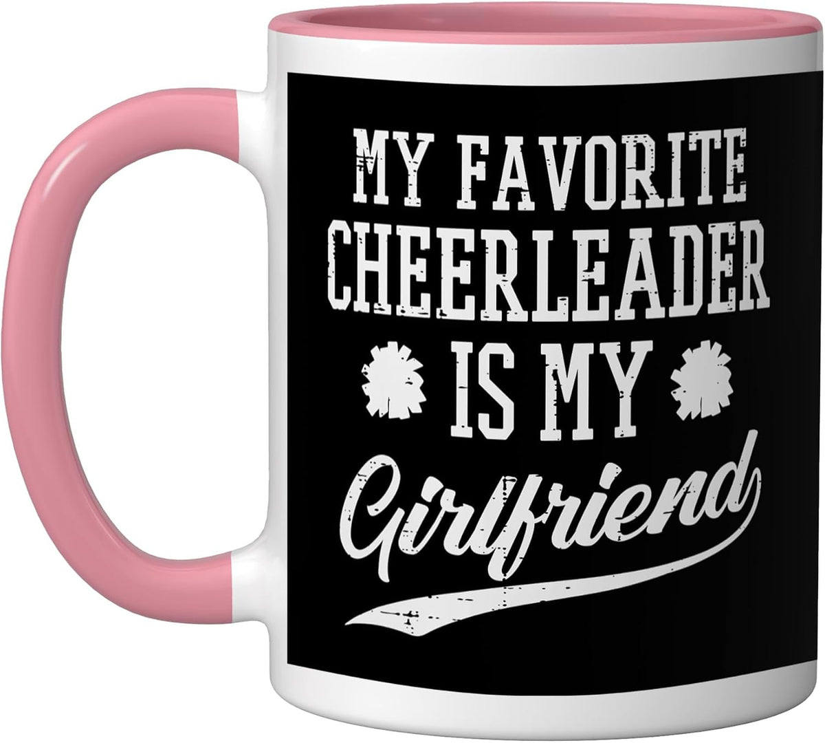 My Favorite Cheerleader Girlfriend Cheerleading Men Boys Ceramic Mug