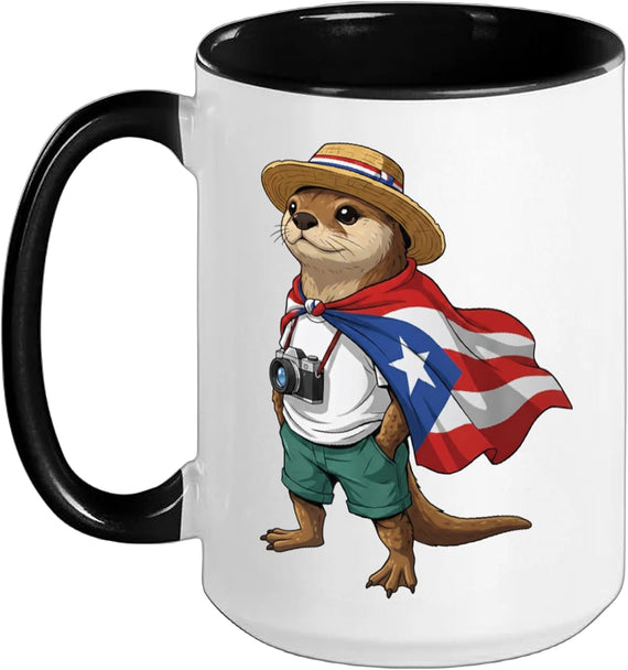 Otter Puerto Rico Flag Puerto Rican Taino Boricua Kids Ceramic Mug
