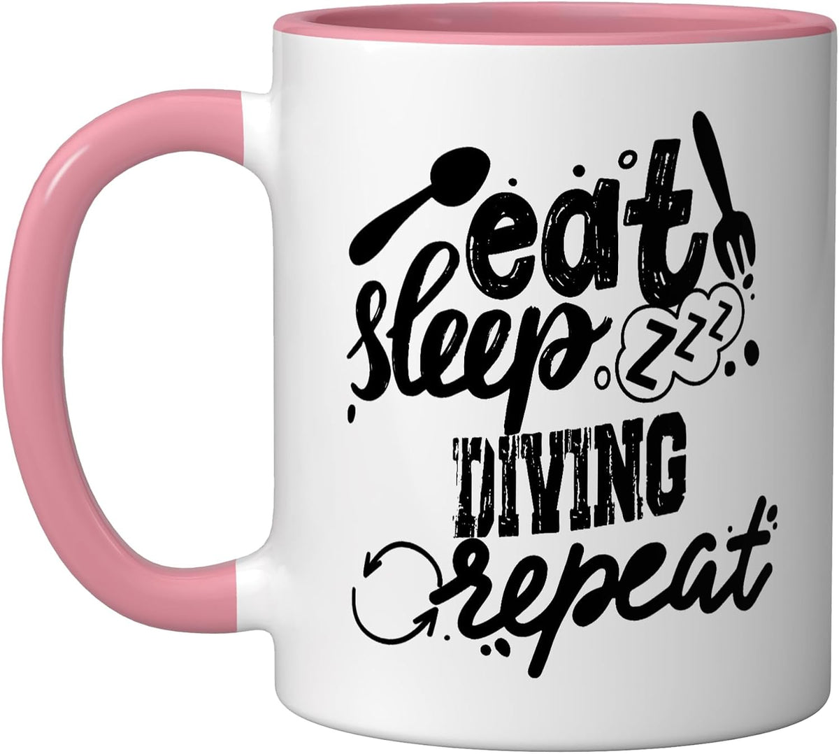 Eat Sleep Diving Repeat - Diving Diver Ceramic Mug