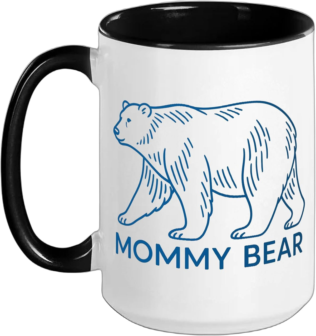 Mommy Bear Polar Bear Mom Line Art Drawing Ceramic Mug