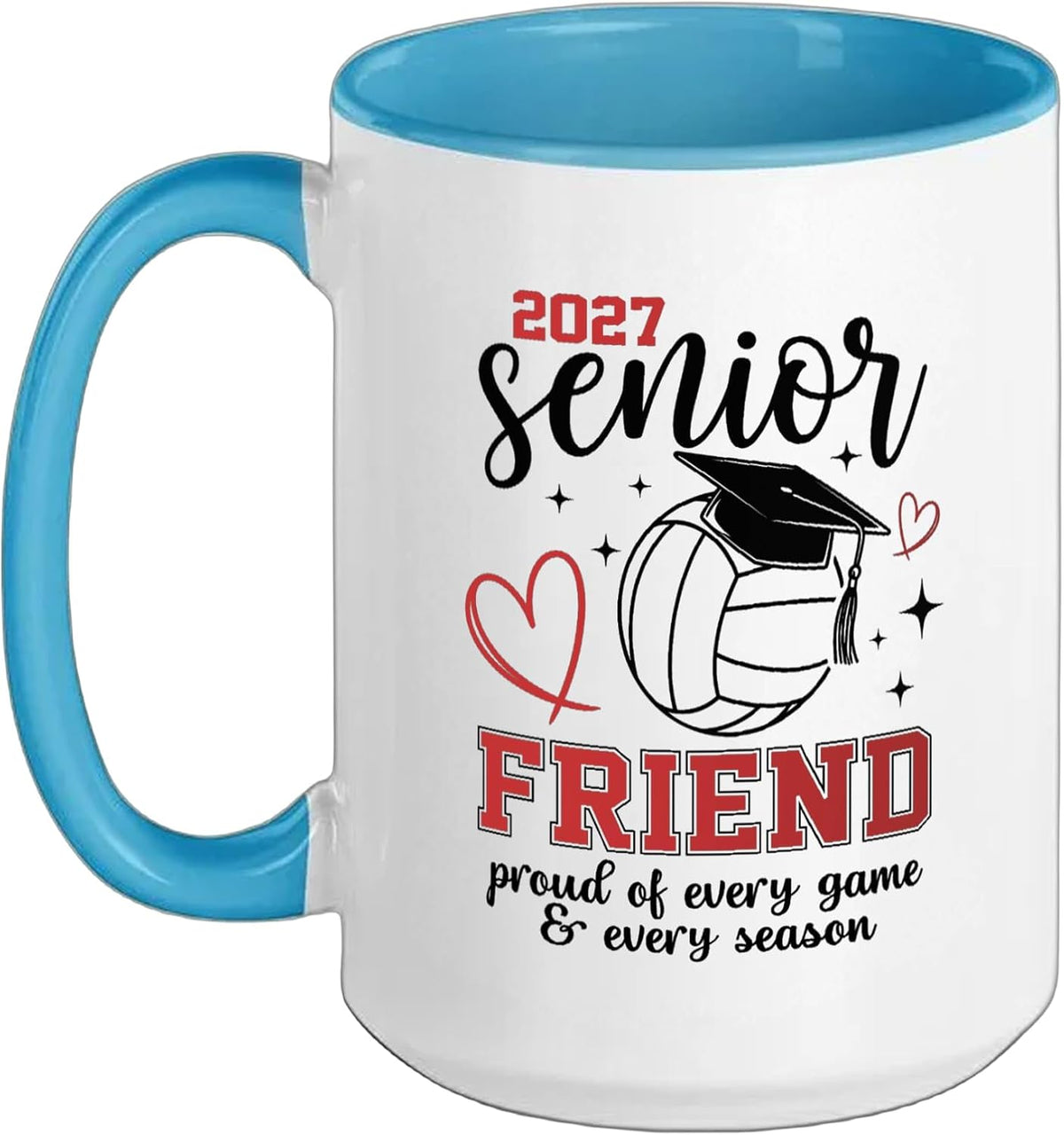 2027 Senior Volleyball Friend Proud Family Graduation Ceramic Mug