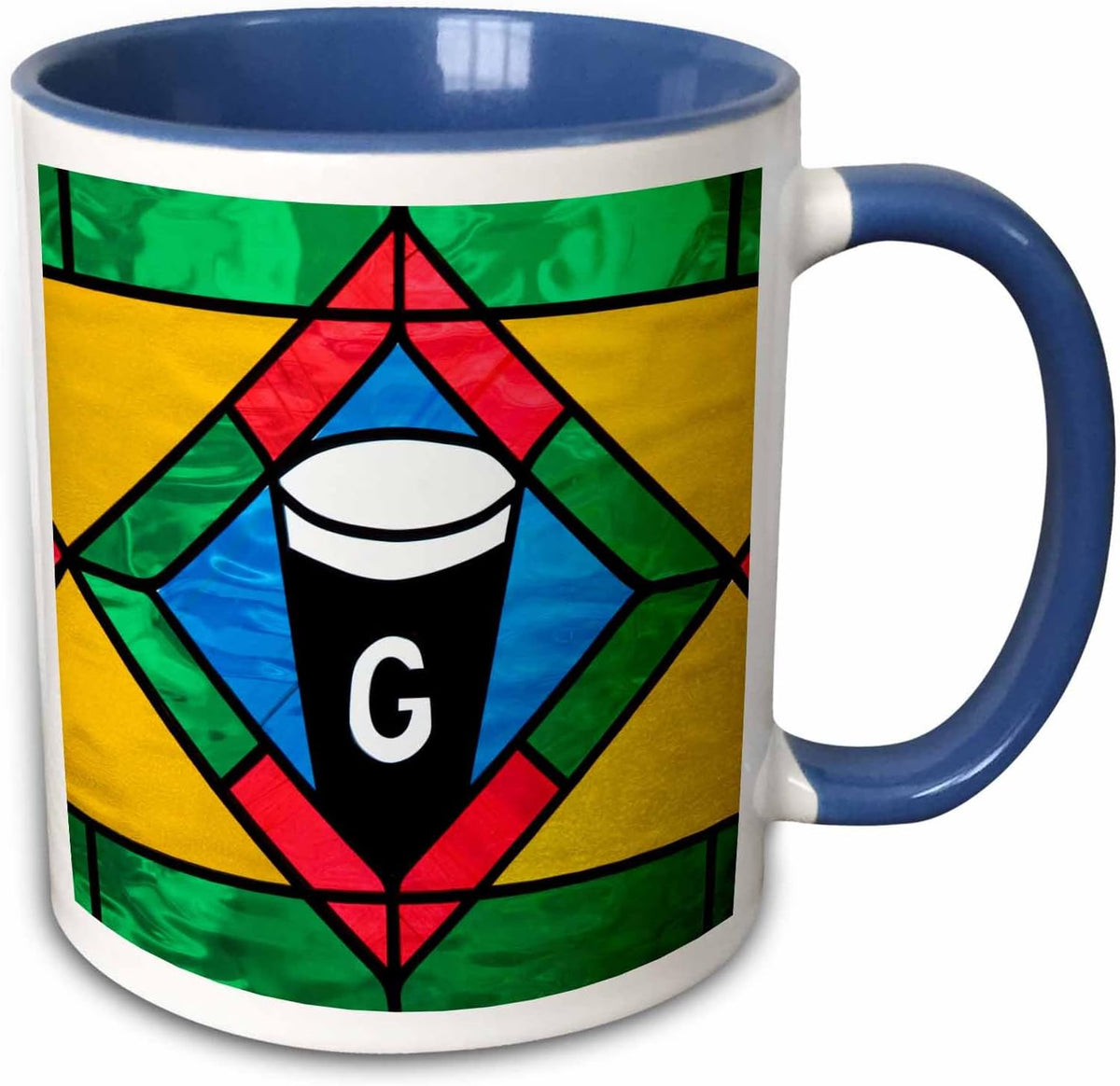 Ireland, Cashel. Stained Glass Window In Bar Ceramic Mug