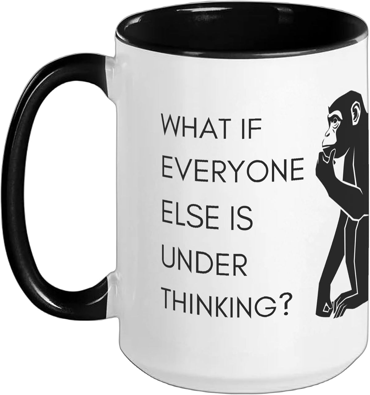 Funny Philosophy Monkey Under Thinking Sarcastic Ceramic Mug