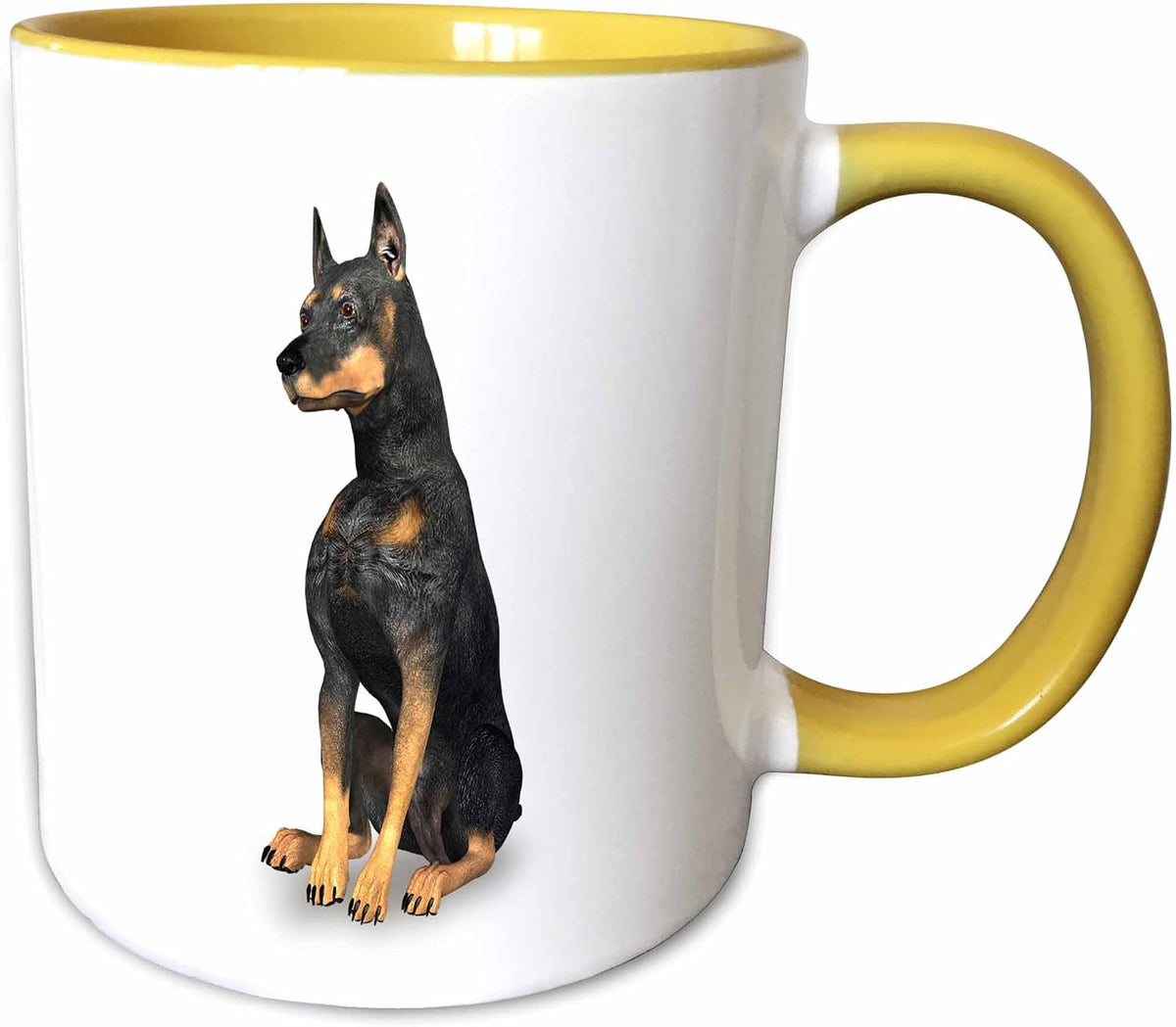 Doberman Pinscher Dog Sitting Ceramic Mug