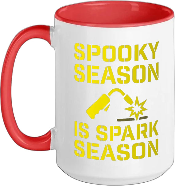 Trick or Torch Funny Welder Halloween Spooky Season Design Ceramic Mug