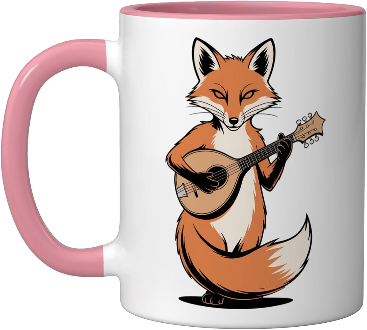 Fox Playing Mandolin Folk Acoustic Music Ceramic Mug